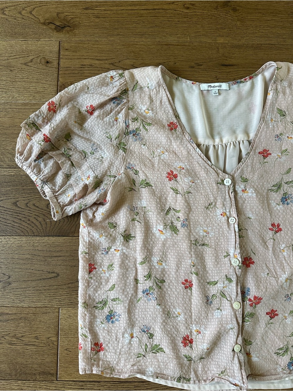 Madewell
Silk Pembroke Top in Seaside Floral Blouse Sz L - Picture 6 of 13